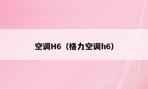 空调H6（格力空调h6）