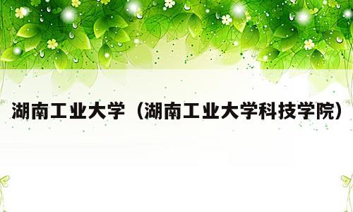 湖南工业大学（湖南工业大学科技学院）