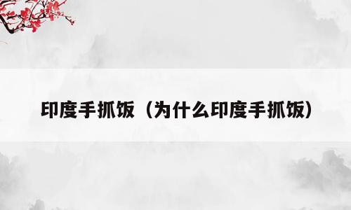 印度手抓饭（为什么印度手抓饭）