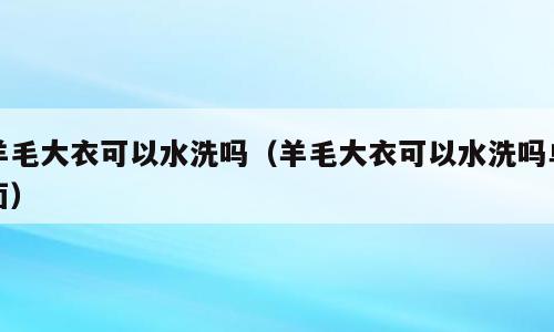 羊毛大衣可以水洗吗（羊毛大衣可以水洗吗单面）