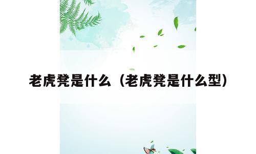 老虎凳是什么（老虎凳是什么型）