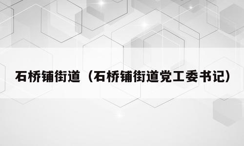 石桥铺街道（石桥铺街道党工委书记）
