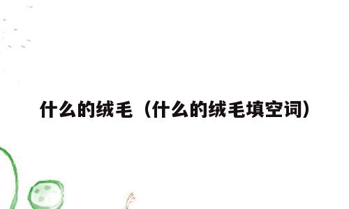 什么的绒毛（什么的绒毛填空词）