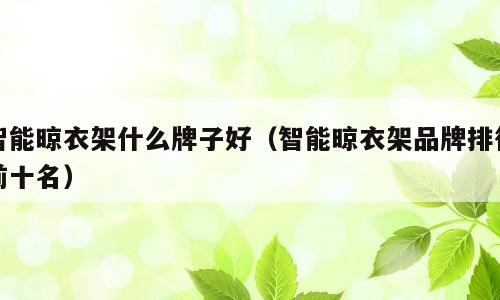 智能晾衣架什么牌子好（智能晾衣架品牌排行前十名）