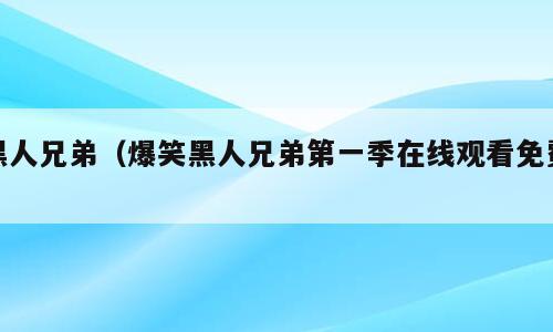 黑人兄弟（爆笑黑人兄弟第一季在线观看免费）