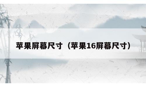 苹果屏幕尺寸（苹果16屏幕尺寸）