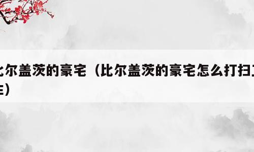 比尔盖茨的豪宅（比尔盖茨的豪宅怎么打扫卫生）