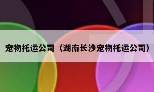 宠物托运公司（湖南长沙宠物托运公司）