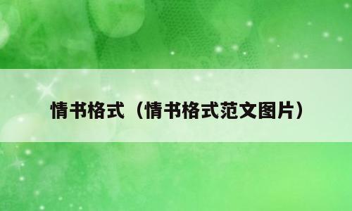情书格式（情书格式范文图片）