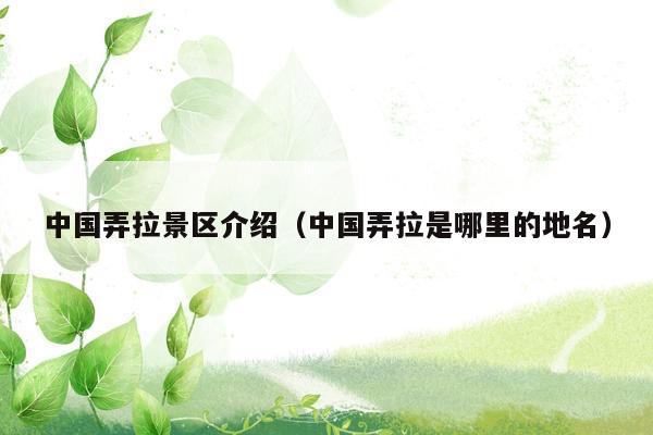 中国弄拉景区介绍（中国弄拉是哪里的地名）