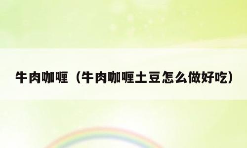 牛肉咖喱（牛肉咖喱土豆怎么做好吃）