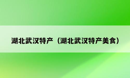 湖北武汉特产（湖北武汉特产美食）
