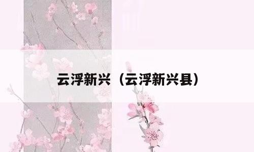云浮新兴（云浮新兴县）