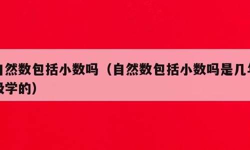 自然数包括小数吗（自然数包括小数吗是几年级学的）