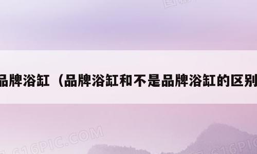 品牌浴缸（品牌浴缸和不是品牌浴缸的区别）