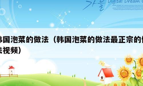 韩国泡菜的做法（韩国泡菜的做法最正宗的做法视频）