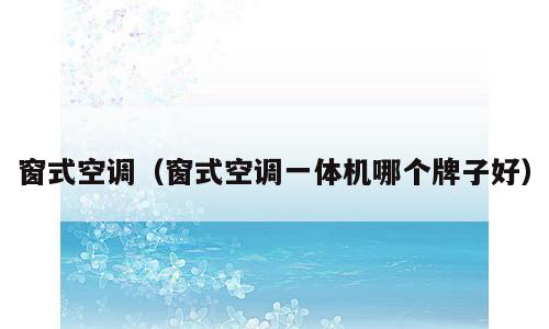 窗式空调（窗式空调一体机哪个牌子好）