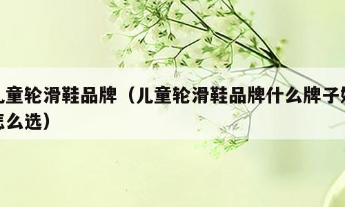 儿童轮滑鞋品牌（儿童轮滑鞋品牌什么牌子好怎么选）