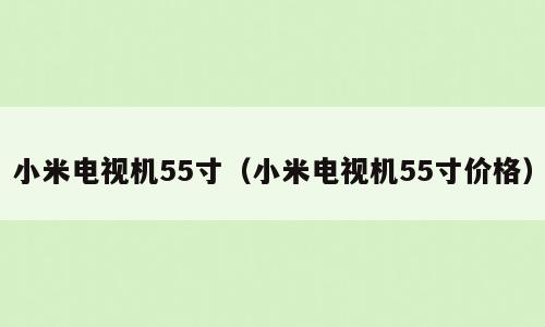 小米电视机55寸（小米电视机55寸价格）
