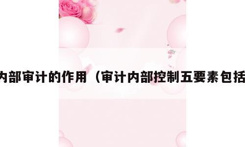 内部审计的作用（审计内部控制五要素包括）