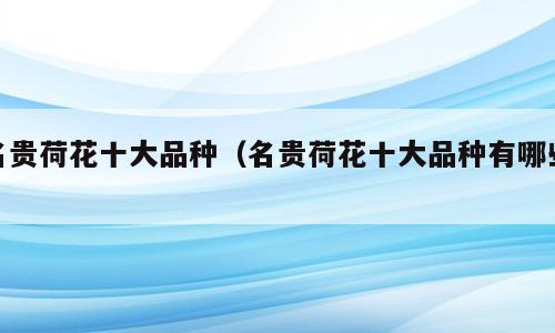名贵荷花十大品种（名贵荷花十大品种有哪些）