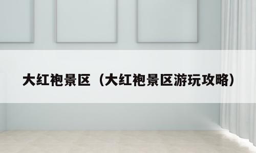 大红袍景区（大红袍景区游玩攻略）