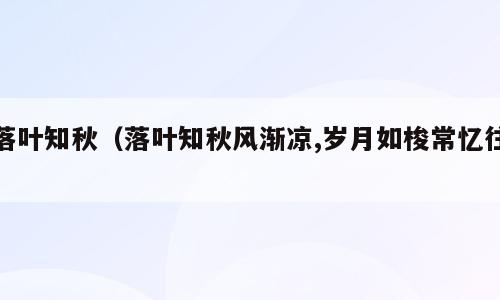 落叶知秋（落叶知秋风渐凉,岁月如梭常忆往）