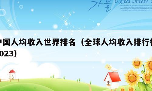 中国人均收入世界排名（全球人均收入排行榜2023）