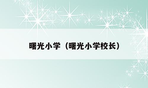 曙光小学（曙光小学校长）