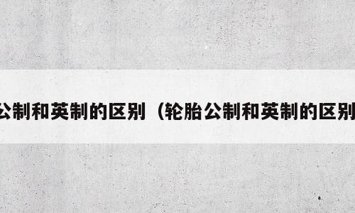 公制和英制的区别（轮胎公制和英制的区别）