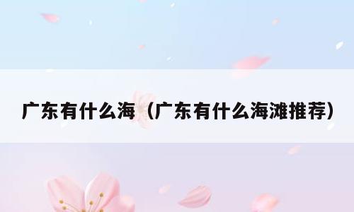 广东有什么海（广东有什么海滩推荐）