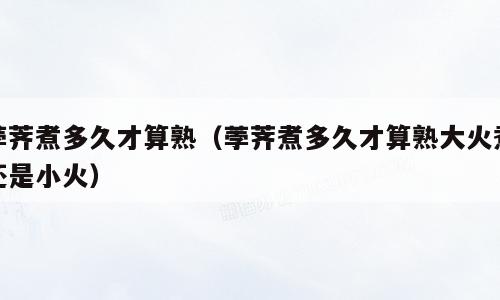 荸荠煮多久才算熟（荸荠煮多久才算熟大火煮还是小火）
