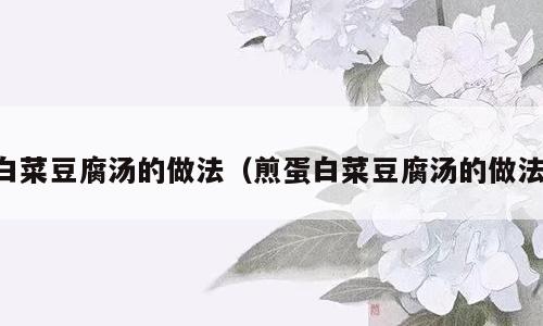 白菜豆腐汤的做法（煎蛋白菜豆腐汤的做法）