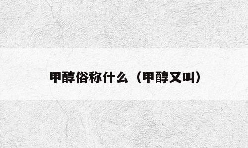 甲醇俗称什么（甲醇又叫）