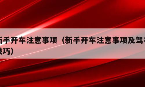 新手开车注意事项（新手开车注意事项及驾车技巧）