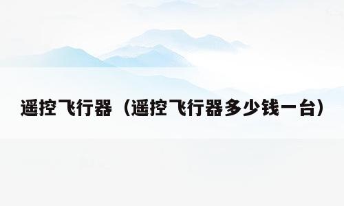 遥控飞行器（遥控飞行器多少钱一台）