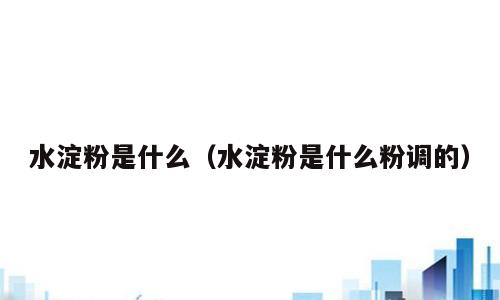 水淀粉是什么（水淀粉是什么粉调的）