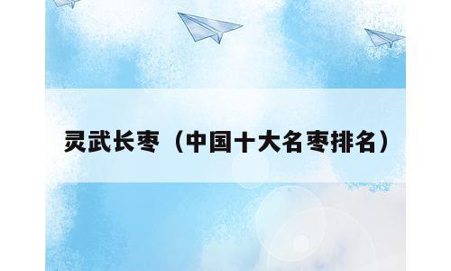 灵武长枣（中国十大名枣排名）