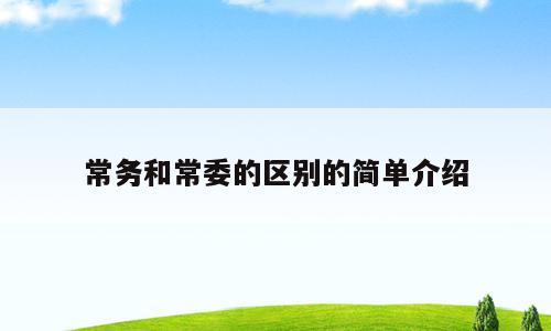 常务和常委的区别的简单介绍