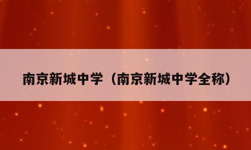 南京新城中学（南京新城中学全称）