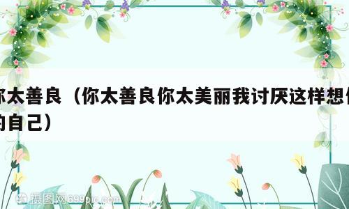 你太善良（你太善良你太美丽我讨厌这样想你的自己）