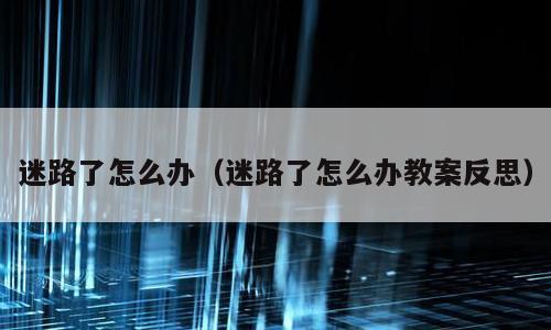 迷路了怎么办（迷路了怎么办教案反思）