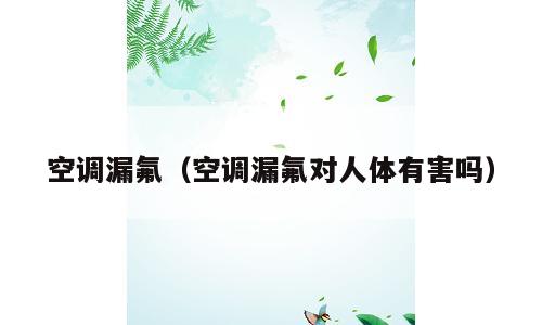 空调漏氟（空调漏氟对人体有害吗）