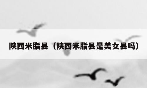 陕西米脂县（陕西米脂县是美女县吗）