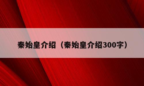 秦始皇介绍（秦始皇介绍300字）