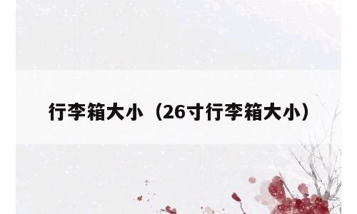 行李箱大小（26寸行李箱大小）