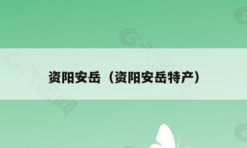 资阳安岳（资阳安岳特产）