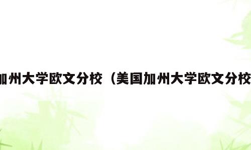 加州大学欧文分校（美国加州大学欧文分校）