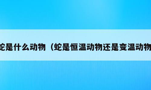 蛇是什么动物（蛇是恒温动物还是变温动物）