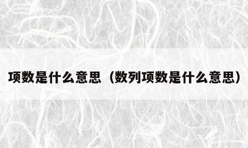 项数是什么意思（数列项数是什么意思）